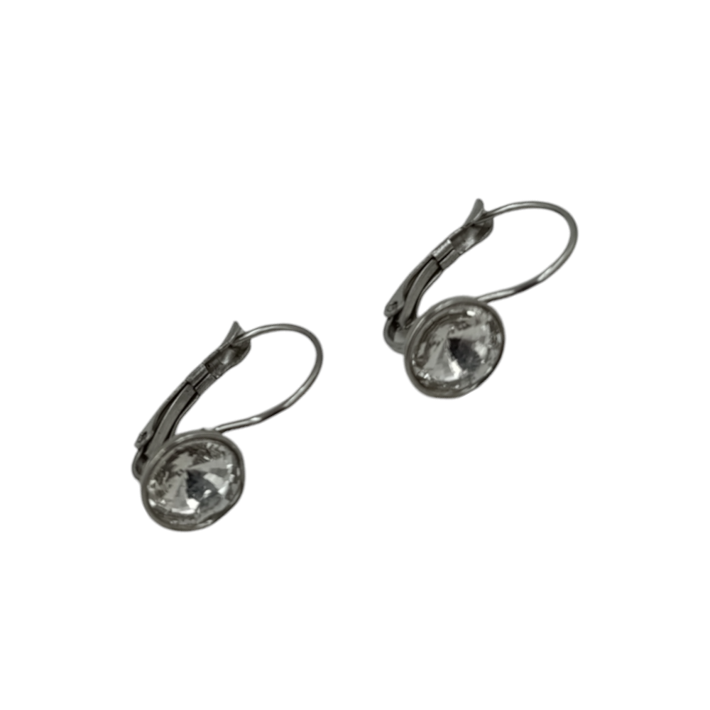 ΟΕΜΣκουλαρίκια Stainless Steel Κρεμαστά Με Στρόγγυλο Πετράδι 1εκ 6 Χρώματαpapell.gr