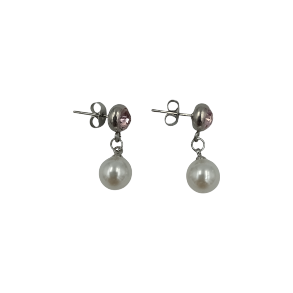 OEMΣκουλαρίκια Stainless Steel Κρεμαστά Στρασάκι- Πέρλα 2εκ 6 Χρώματαpapell.gr