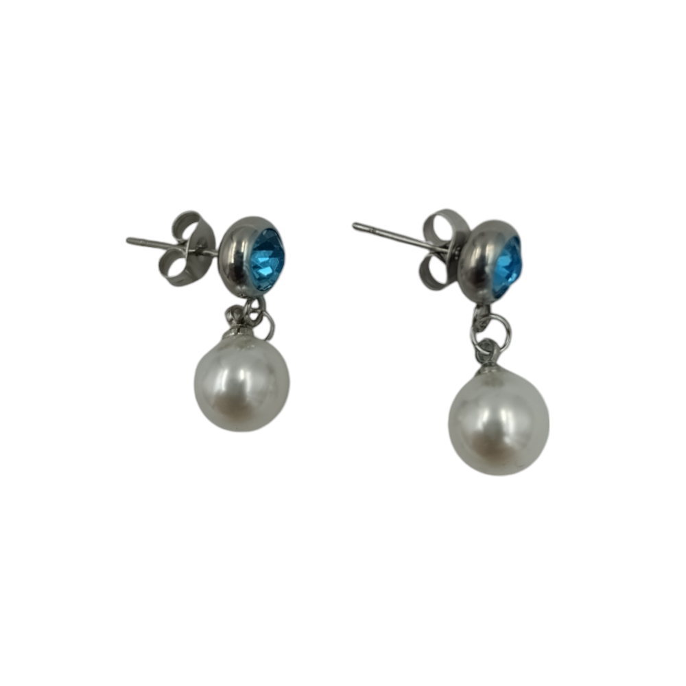 OEMΣκουλαρίκια Stainless Steel Κρεμαστά Στρασάκι- Πέρλα 2εκ 6 Χρώματαpapell.gr