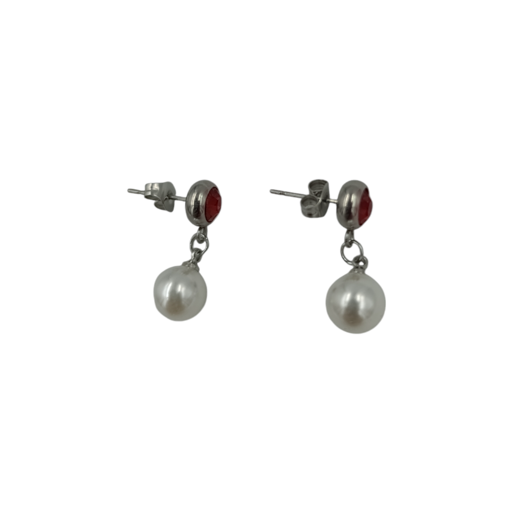 OEMΣκουλαρίκια Stainless Steel Κρεμαστά Στρασάκι- Πέρλα 2εκ 6 Χρώματαpapell.gr