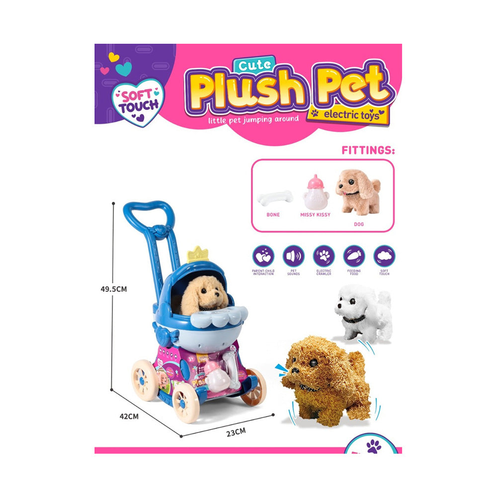 Σκυλάκι Μπαταρίας Που Περπατάει Με Ήχους Σε Καροτσάκι 