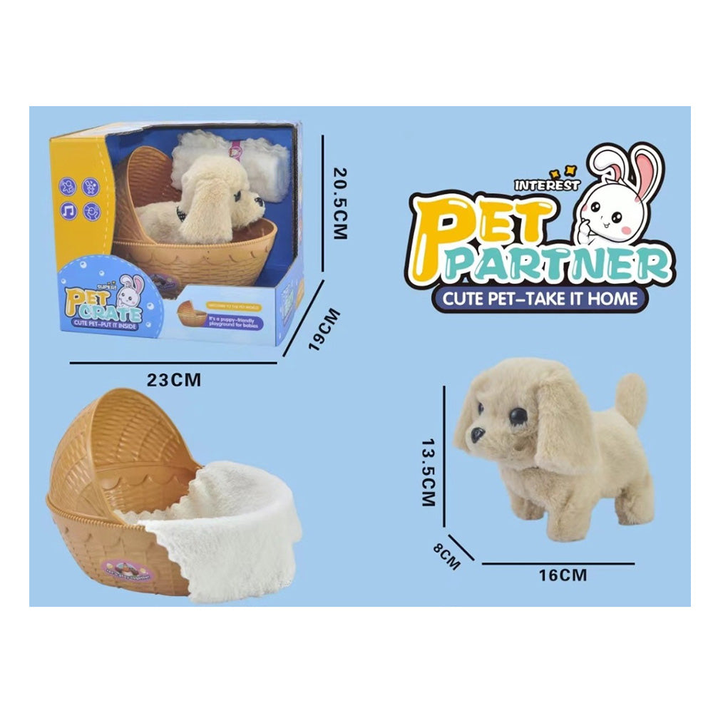 Σκυλάκι Mε Kίνηση Kαι Ήχους Σε Καλαθάκι Με Αξεσουάρ 