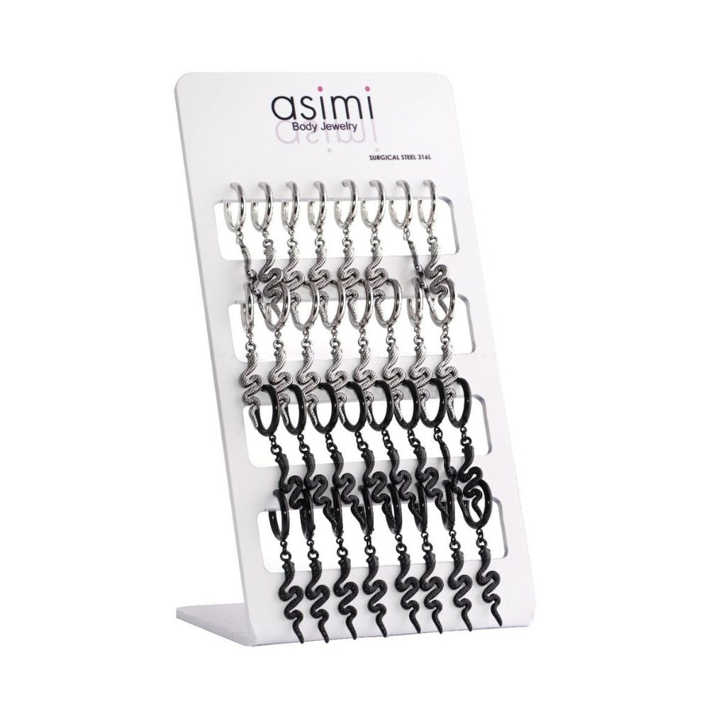 Κρίκος Σκουλαρίκι με Φίδι από Surgical Steel 316L 2.5x12mm