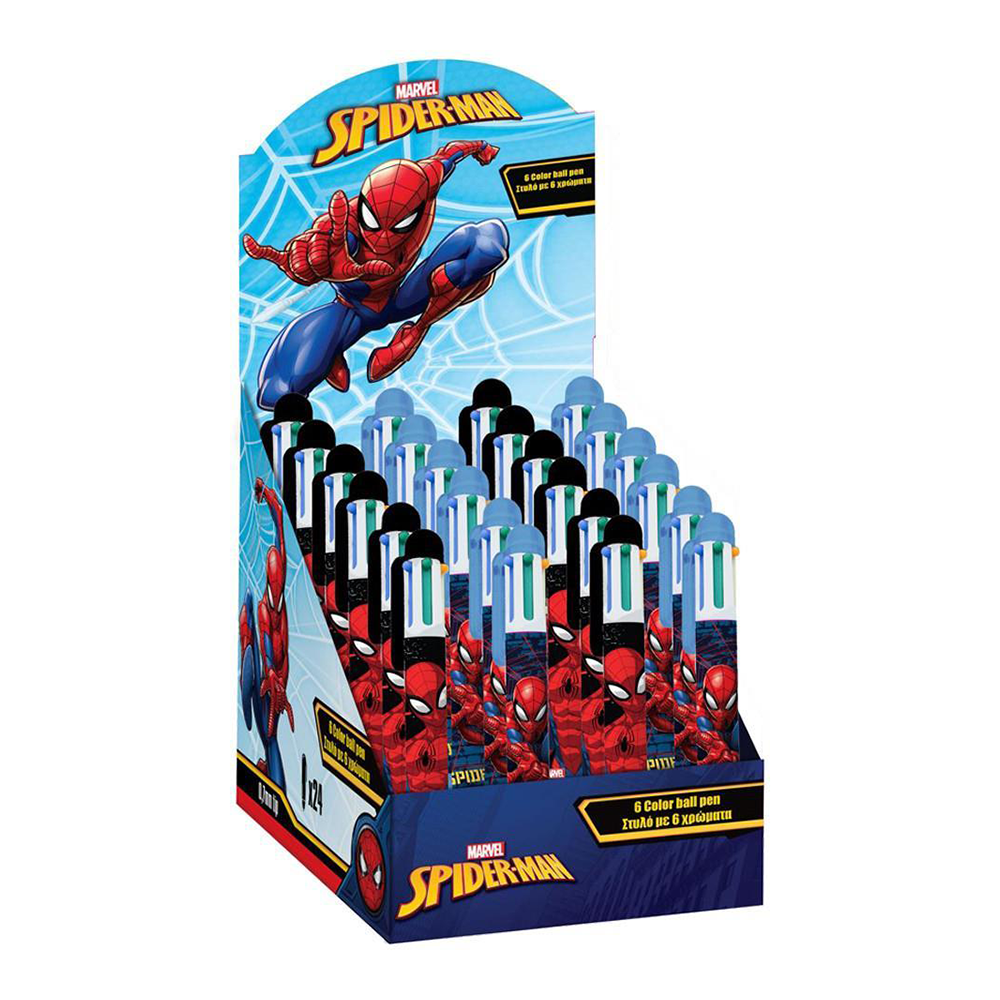 Στυλό με 6 χρώματα Spiderman