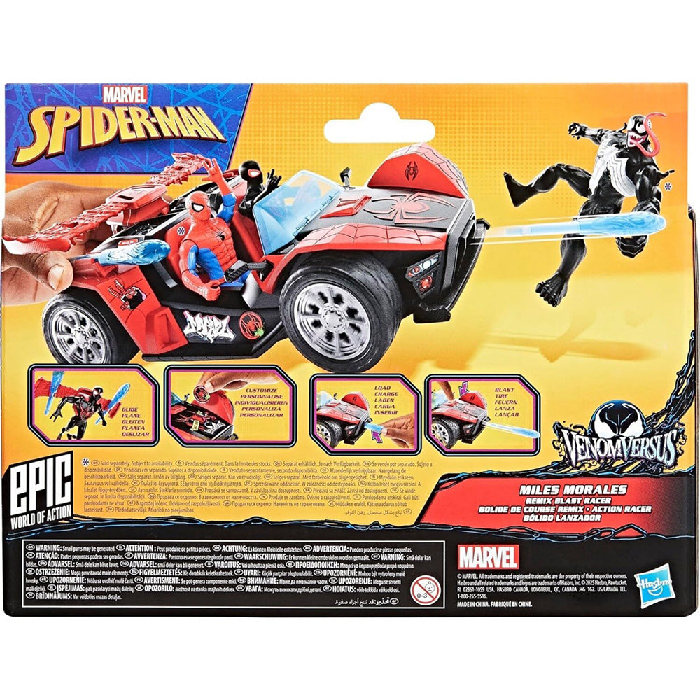 Hasbro Spiderman Venomversus Epic World Of Action Miles Morales Remix Blast Racer 