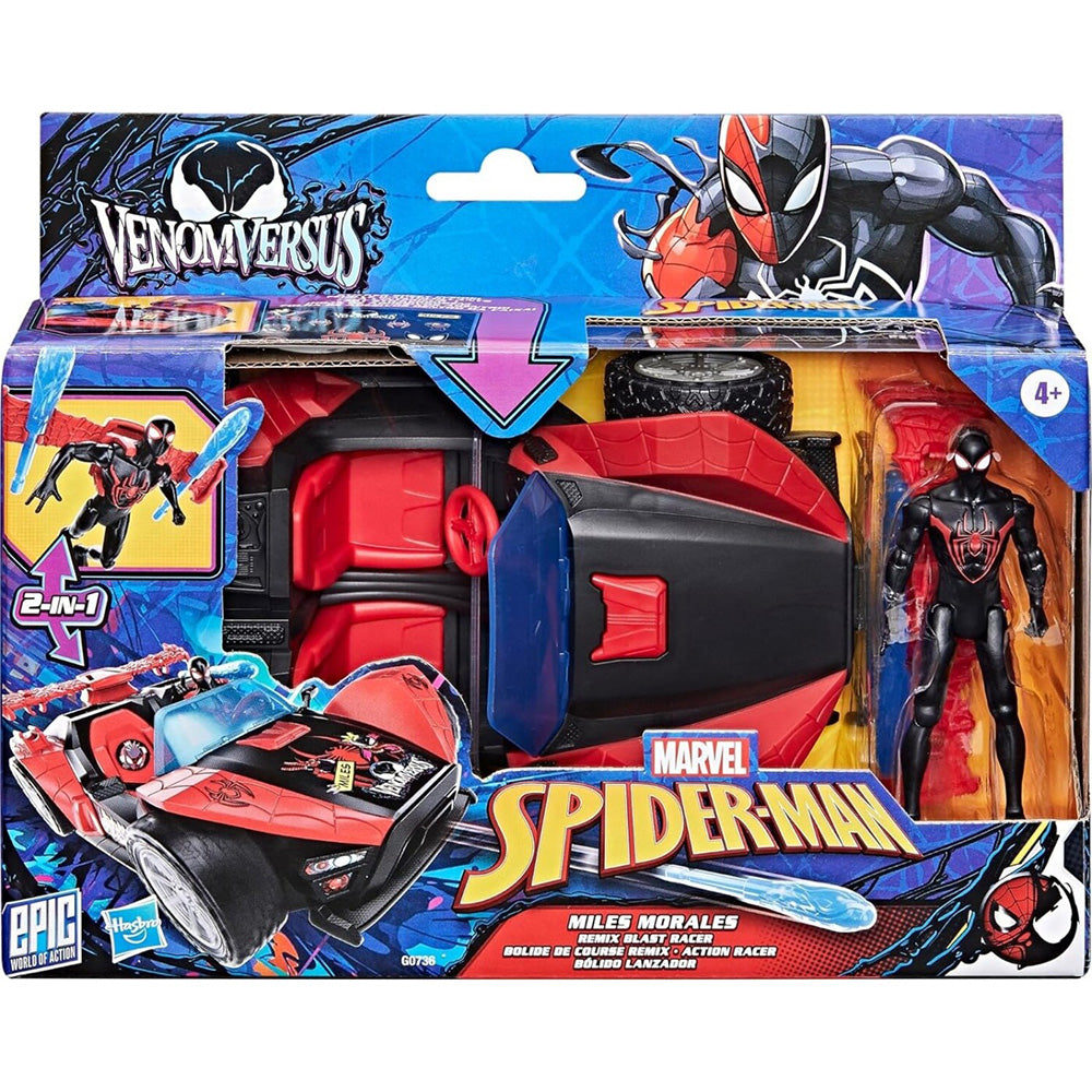 Hasbro Spiderman Venomversus Epic World Of Action Miles Morales Remix Blast Racer 