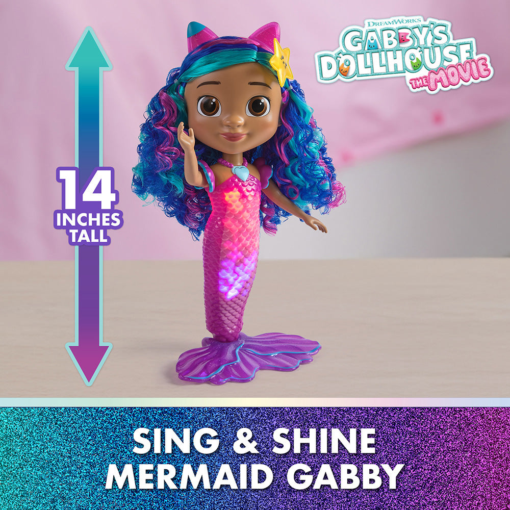 Spin Master Gabby's Dollhouse Movie: Sing & Shine Mermaid 