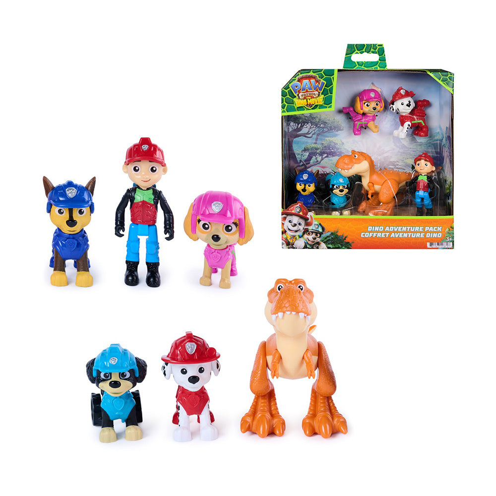 Spin Master PAW Patrol The Dino Movie Dino Adventure Pack Σετ 6 Φιγούρων Δράσης με Δεινόσαυρο