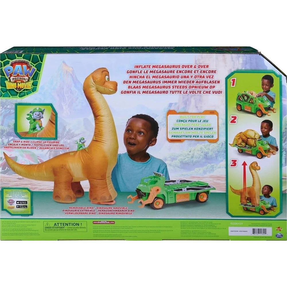 Spin Master PAW Patrol The Dino Movie Megasaurus Dino Vehicle με Φιγούρα Rocky & Φουσκωτό Δεινόσαυρο 76 εκ
