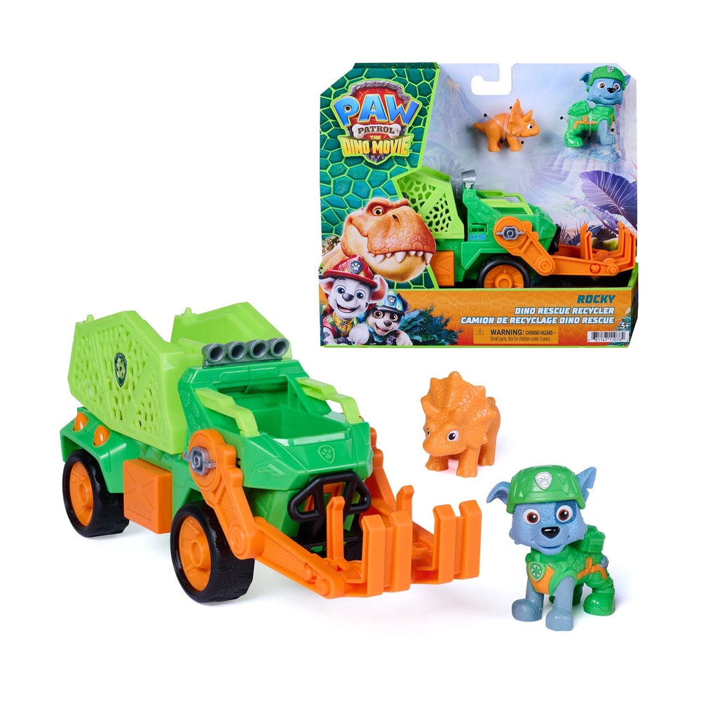 Spin Master Paw Patrol The Dino Movie Rocky Dino Rescue Recycler με Φιγούρα Rocky & Δεινόσαυρο