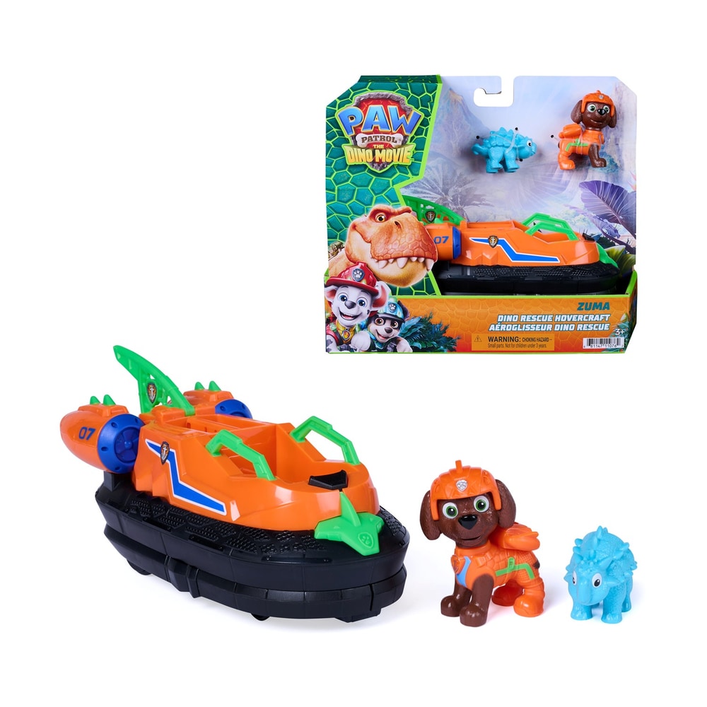 Spin Master Paw Patrol The Dino Movie Zuma Dino Rescue Hovercraft με Φιγούρα Zuma & Δεινόσαυρο