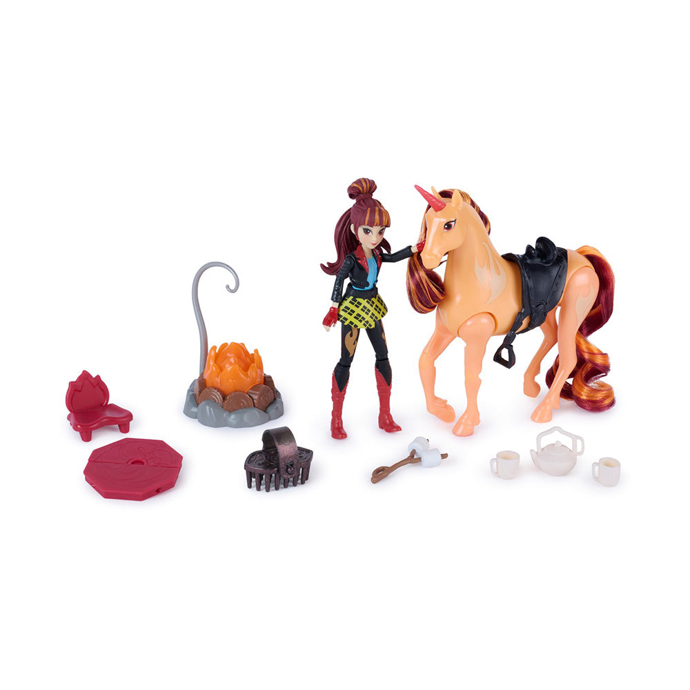 Spin Master Unicorn Academy Cinder's Campfire Set με Μονόκερο Cinder, Κούκλα Valentina & Αξεσουάρ