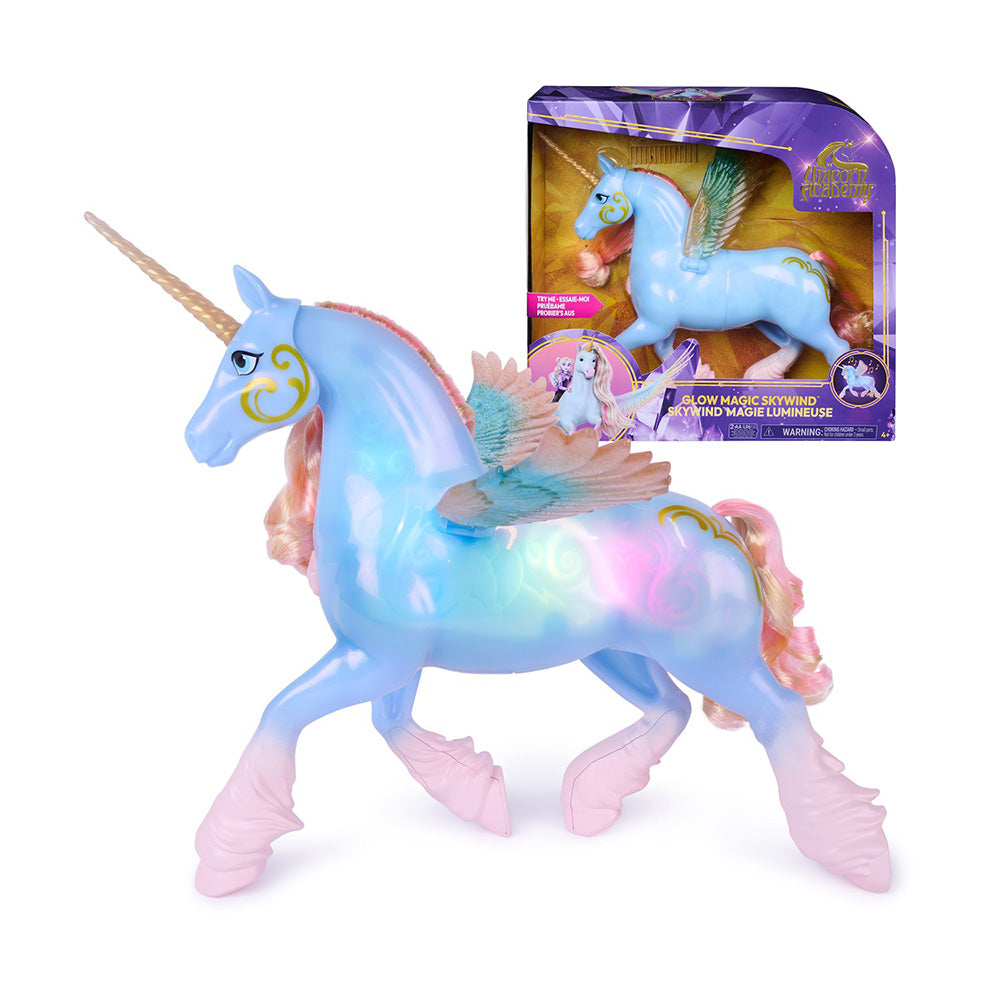 Spin Master Unicorn Academy Glow Magic Skywind Διαδραστικός Μονόκερος με Φώτα, Ήχους & Κινούμενα Φτερά
