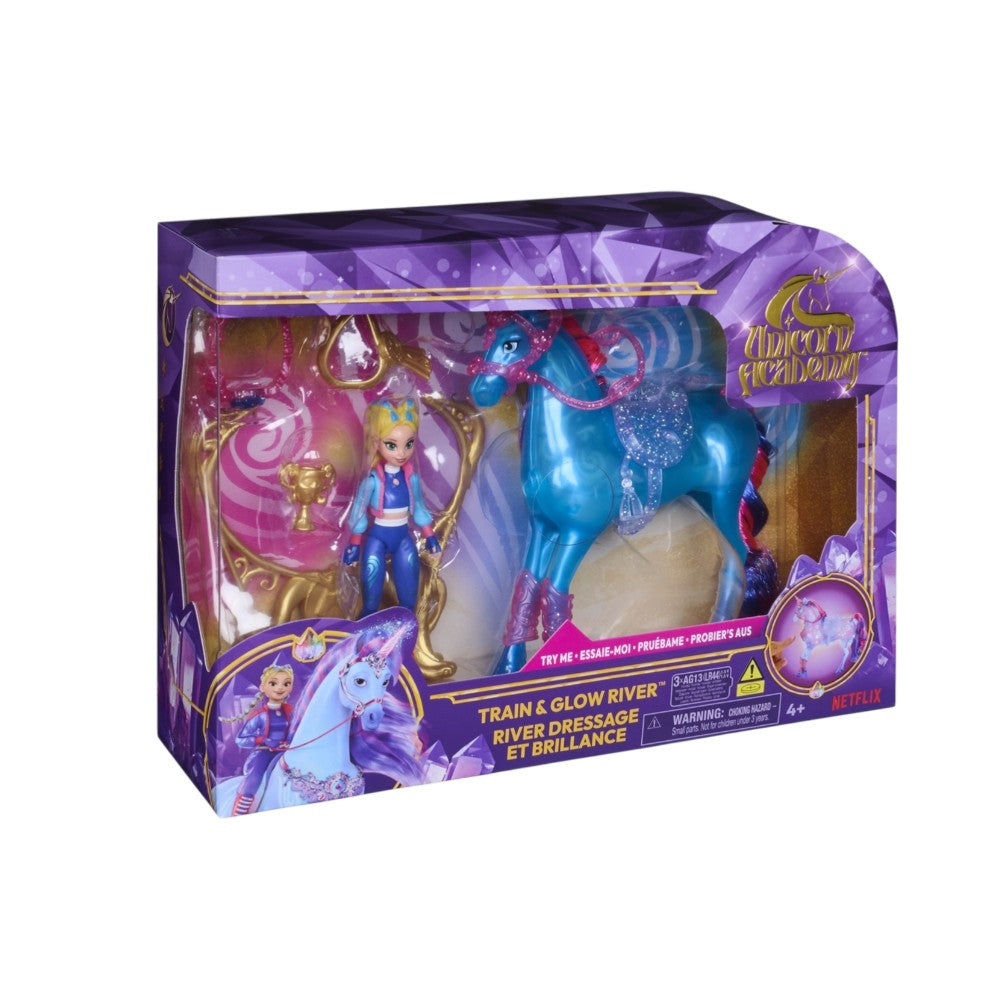 Spin Master Unicorn Academy: Train & Glow River - Isabel & River Doll