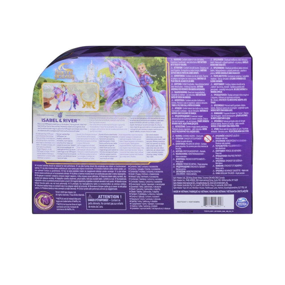 Spin Master Unicorn Academy: Train & Glow River - Isabel & River Doll