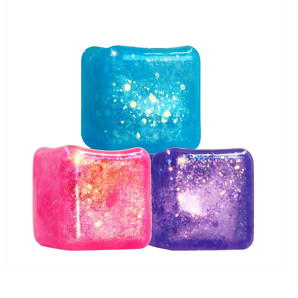 Squeez Ball Squishy Cube Αντιστρές Παιχνίδι με Glitter σε 6 Χρώματα - 1 Τμχ