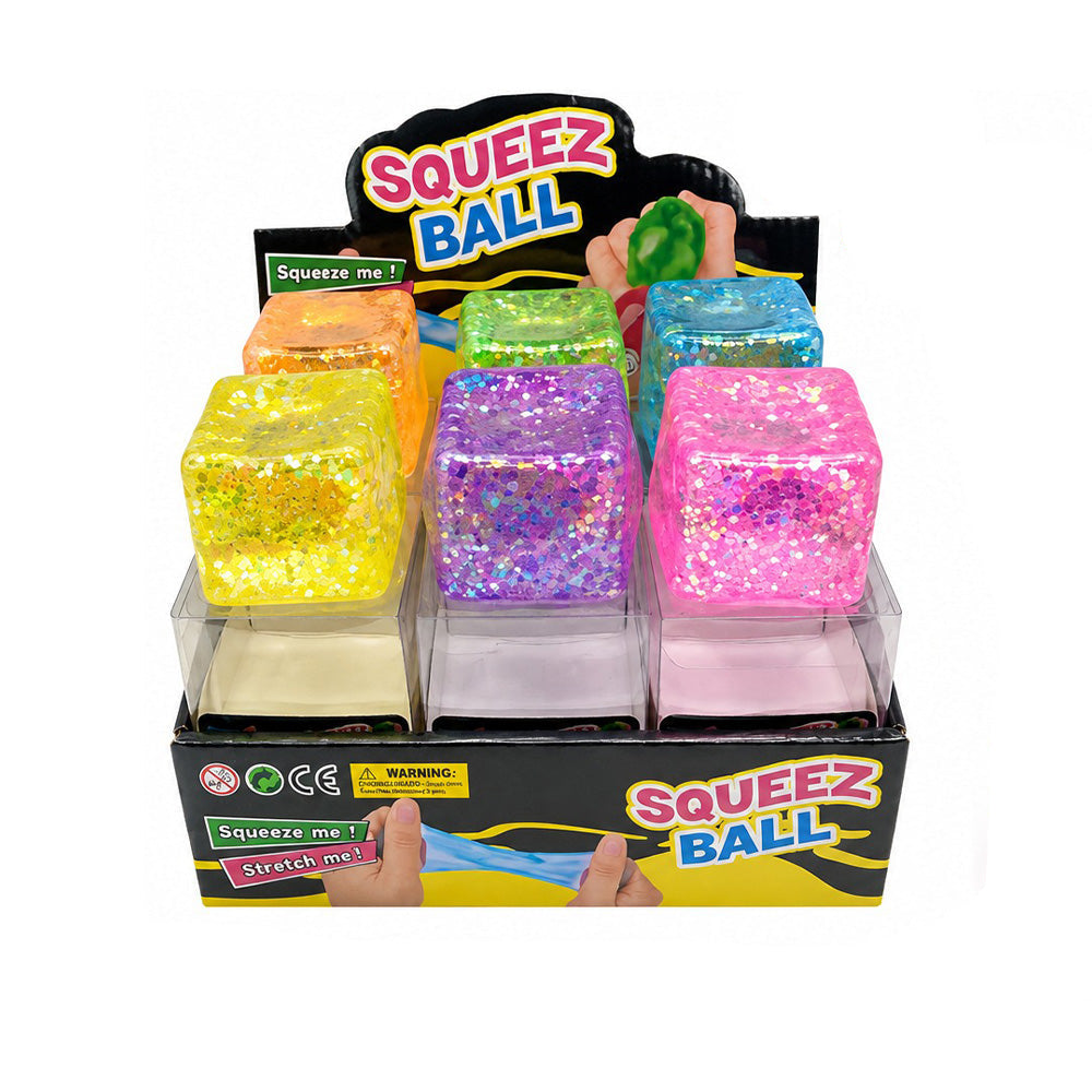 Squish Stretch Ball Crystal Glitter Αντιστρές Παιχνίδι 5x5 εκ σε 6 Χρώματα - 1 Τμχ