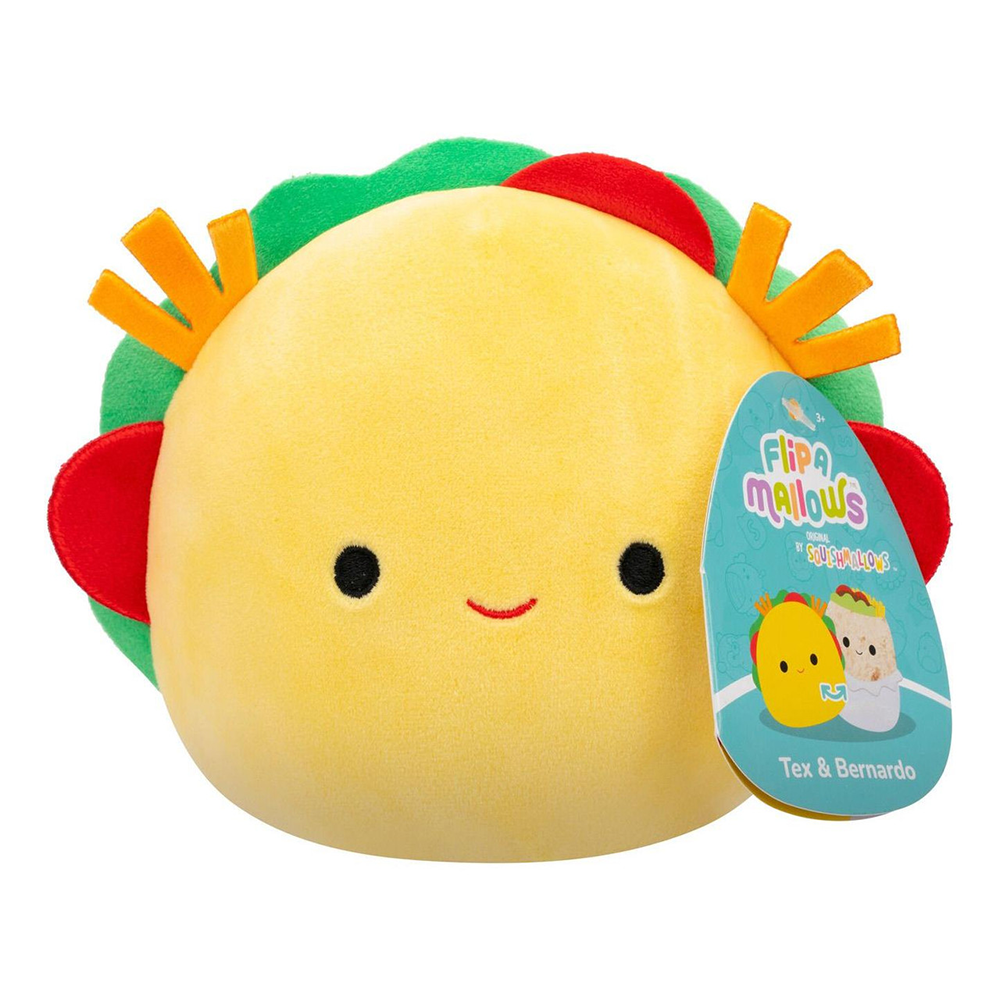 Squishmallows Flipmallows Λούτρινο 13εκ W4 Taco Tex & Burrito Bernardo