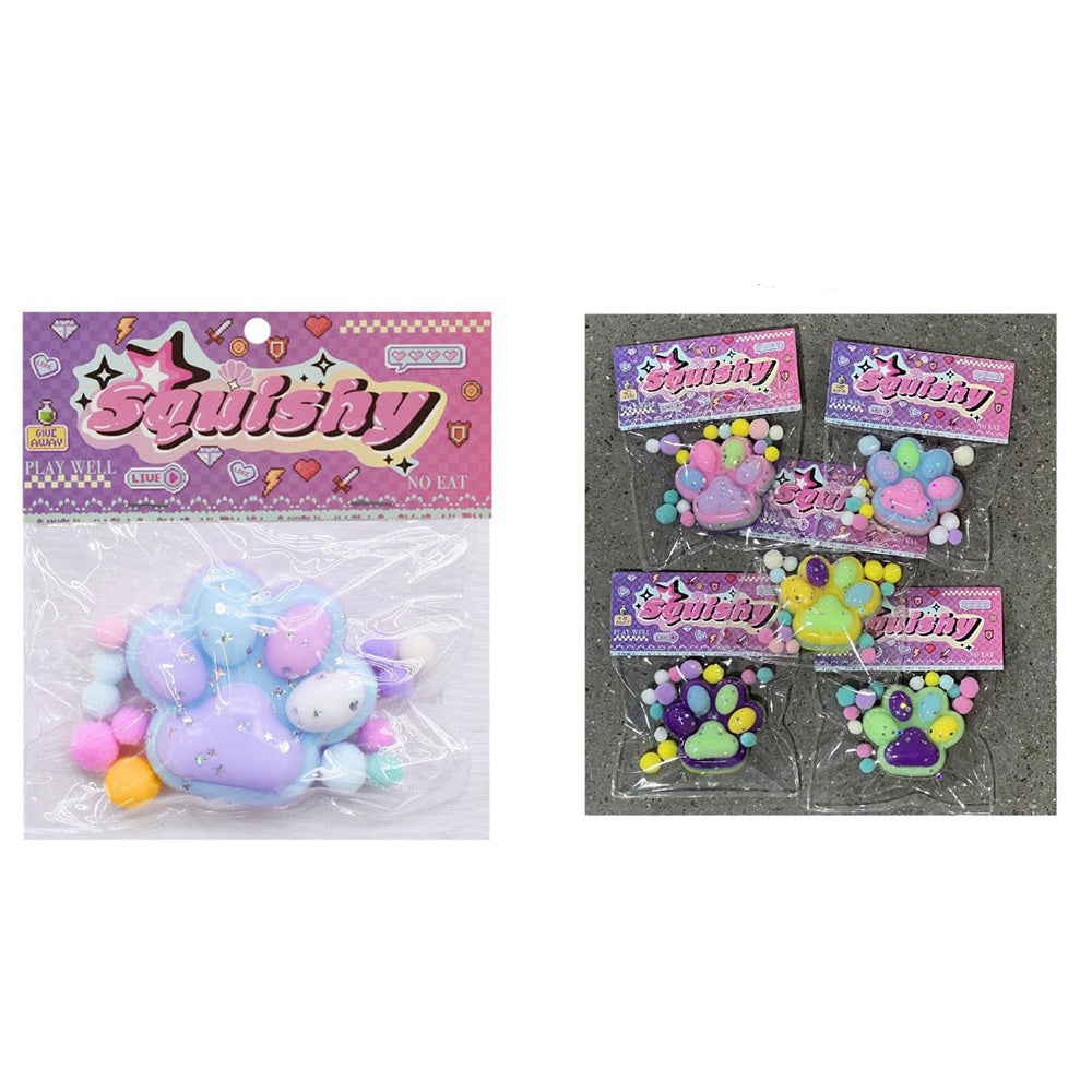 OEMSquishy Antistress Pinch Candy Πατουσάκια Pom Pom 4 Χρώματα - 1 Τμχpapell.gr