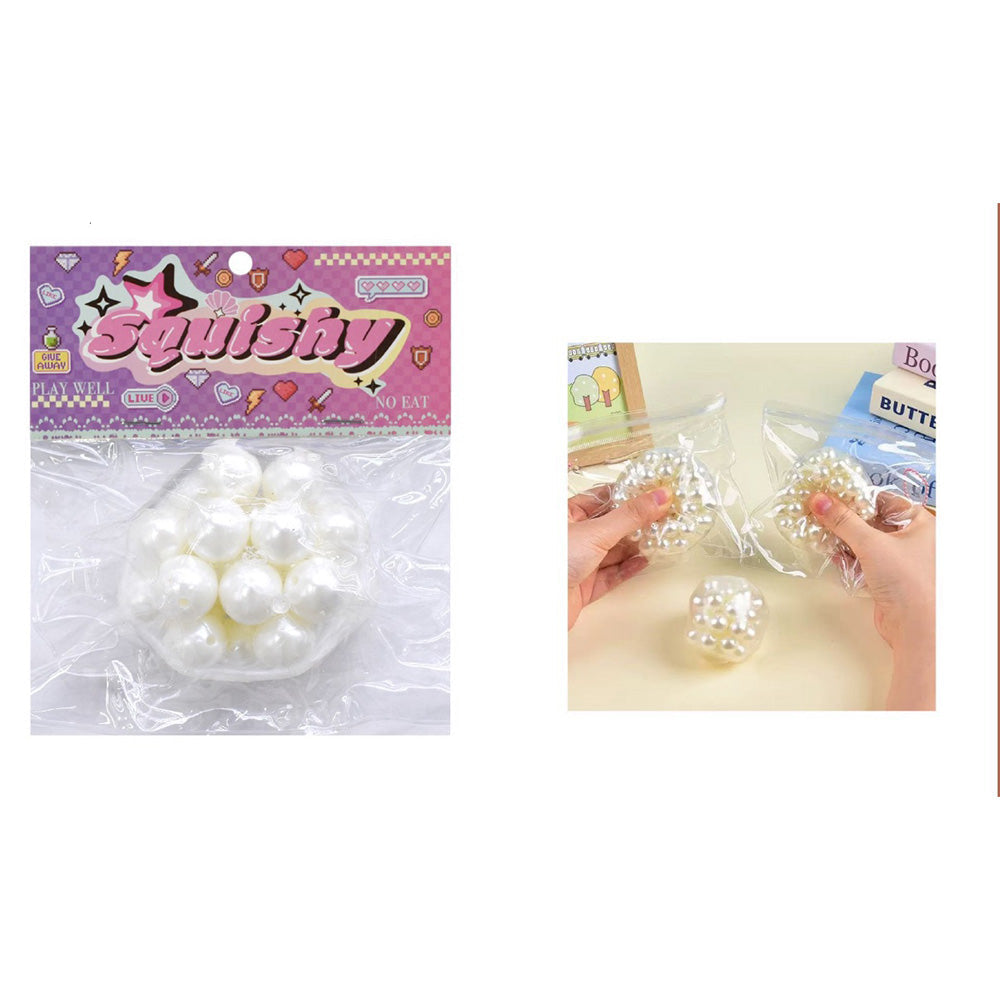 OEMSquishy Antistress Pinch Μπαλίτσα Διάφανη Με Πέρλεςpapell.gr