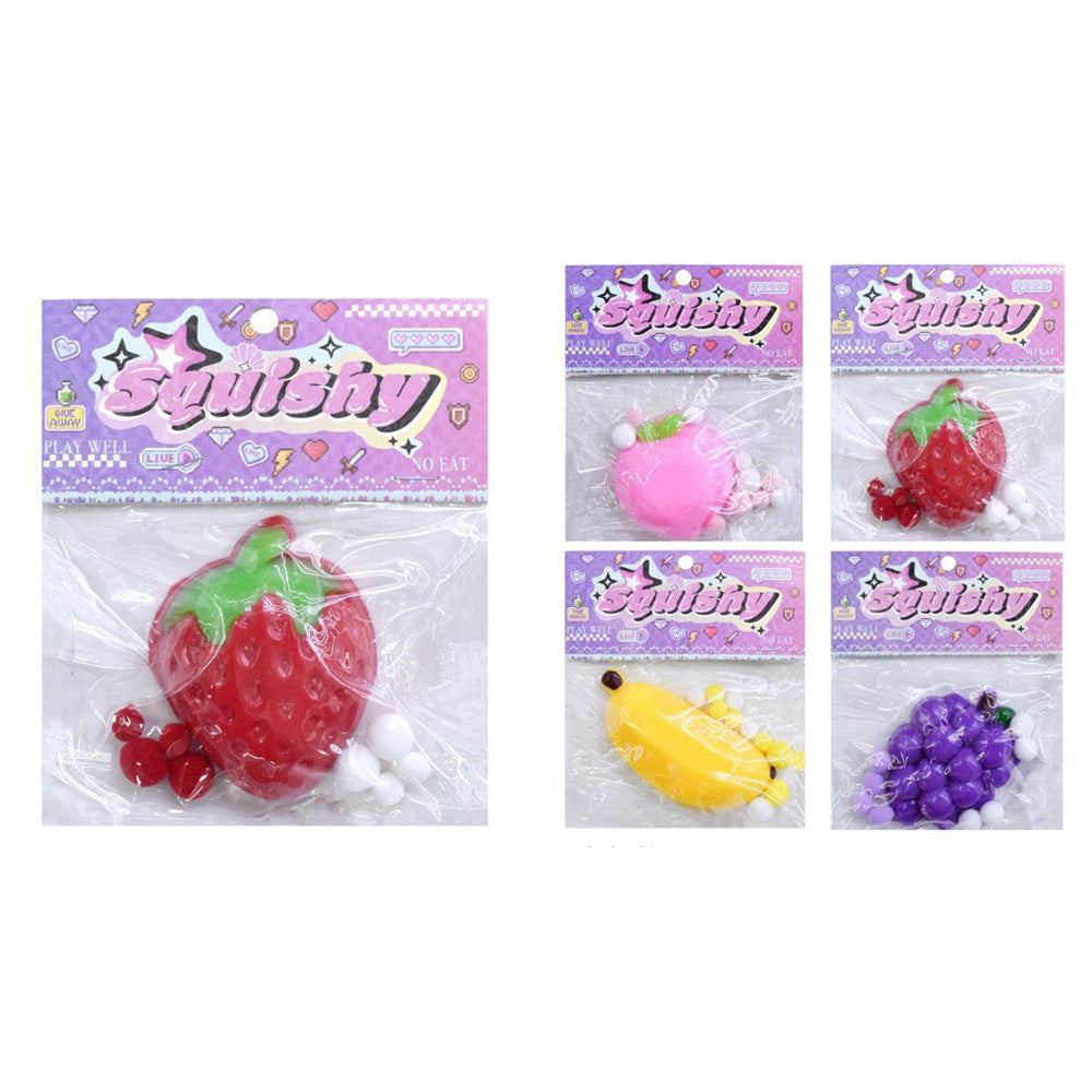 Squishy Antistress Pinch Φρούτα 10 εκ 4 Σχέδια - 1 Τμχ