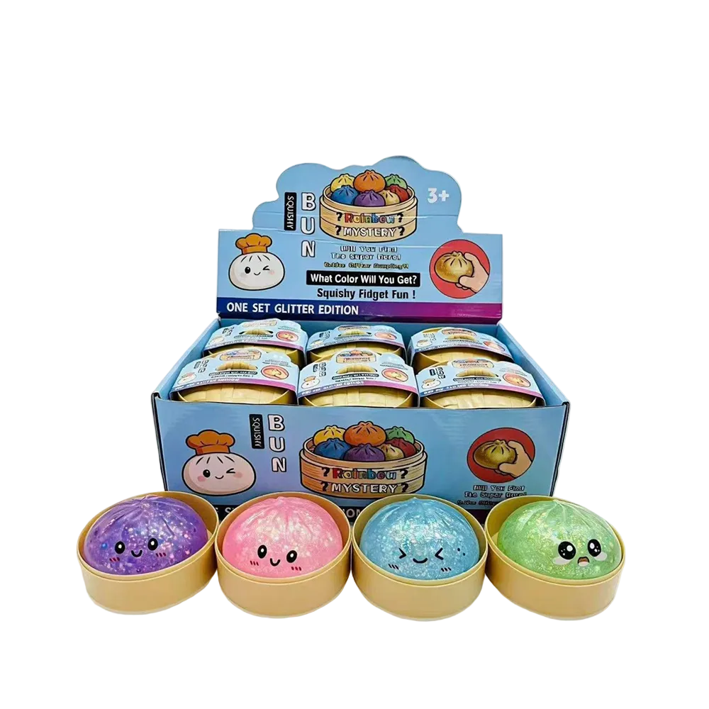 Squishy Dumpling Glitter Surprise Αντιστρές Παιχνίδι 8x4.5εκ σε 6 Χρώματα - 1 Τμχ