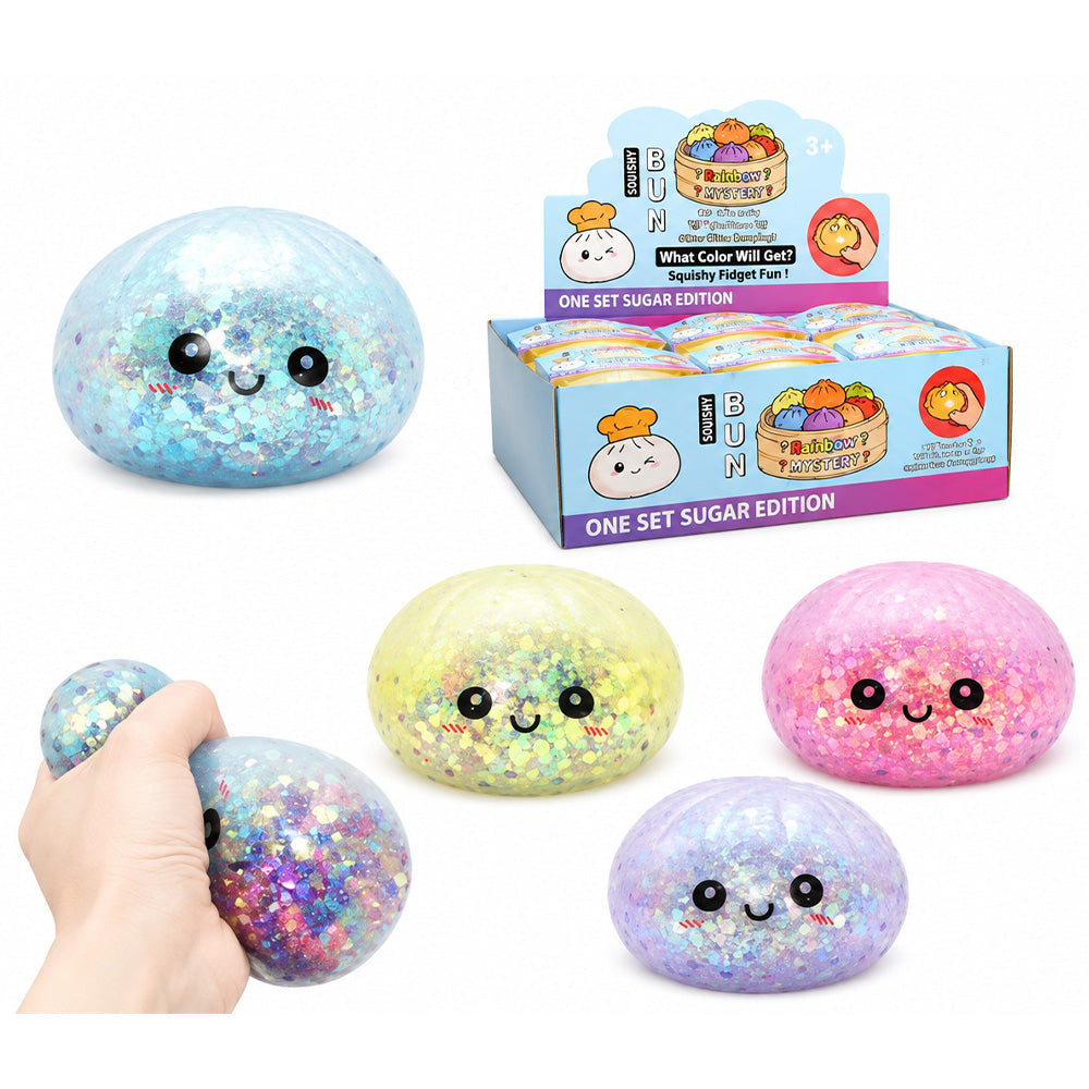 Squishy Dumpling Rainbow Mystery Glitter Balls Αντιστρές Παιχνίδι 5.3x4.5εκ 6 Χρώματα - 1 Τεμάχιο
