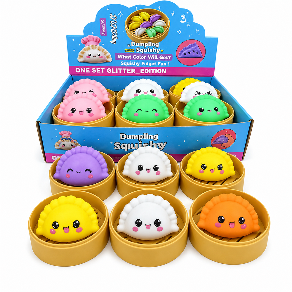 Squishy Dumpling Surprise Αντιστρές Παιχνίδι 8εκ 6 Χρώματα Σετ 2 Τεμαχίων