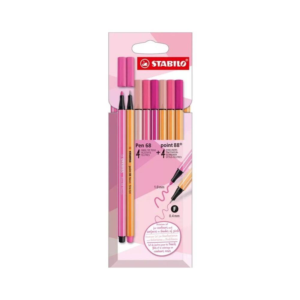 STABILOStabilo Σετ Μαρκαδοράκια Shades Of Pink Point 88 & 68 8 Τεμάχιαpapell.gr