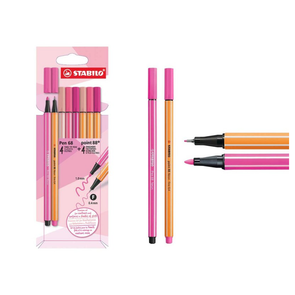 STABILOStabilo Σετ Μαρκαδοράκια Shades Of Pink Point 88 & 68 8 Τεμάχιαpapell.gr