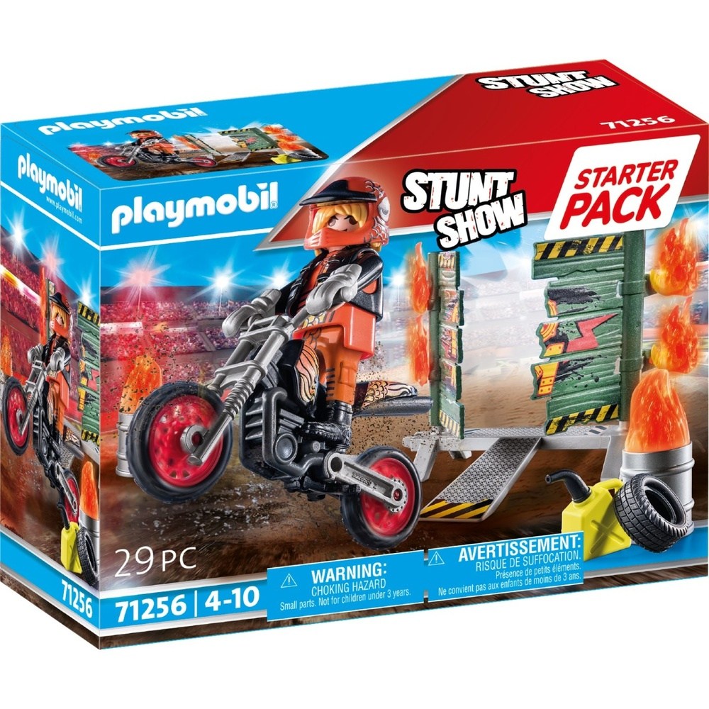 71256 Playmobil Starter Pack Stunt Show Ακροβατικa Με Μηχανh Motocross