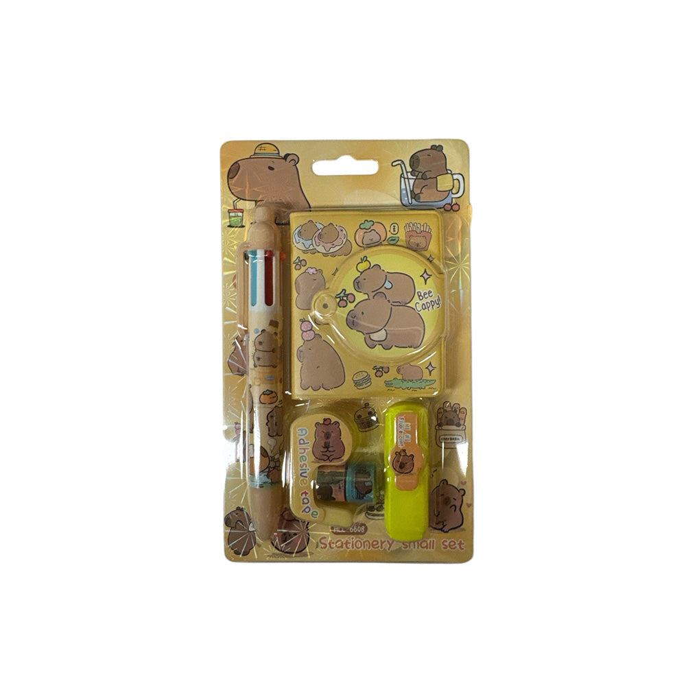 Stationery Set Capybara 4 Τεμαχίων – Σετ Σχολικών Ειδών