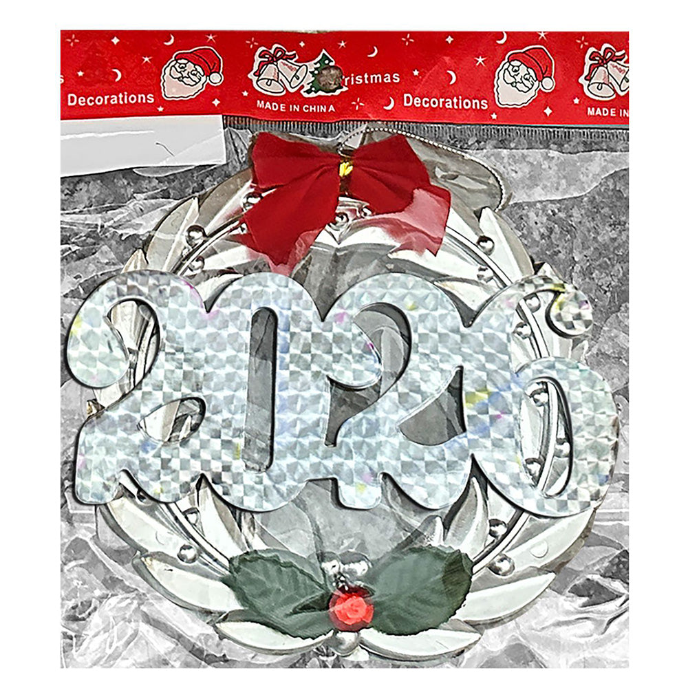 Χριστουγεννιάτικο Στεφάνι 2026 Ασημί 15εκ