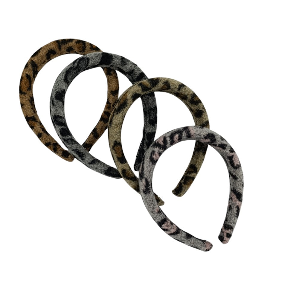 Στέκα Μαλλιών Γούνινη Animal Print 4 Χρώματα - 1 τμχ