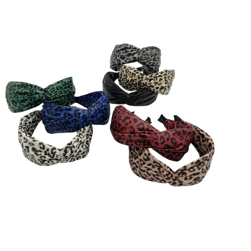 Στέκα Μαλλιών Δερματίνη Animal Print Λεπτομέρειες 8 Χρώματα - 1 τμχ