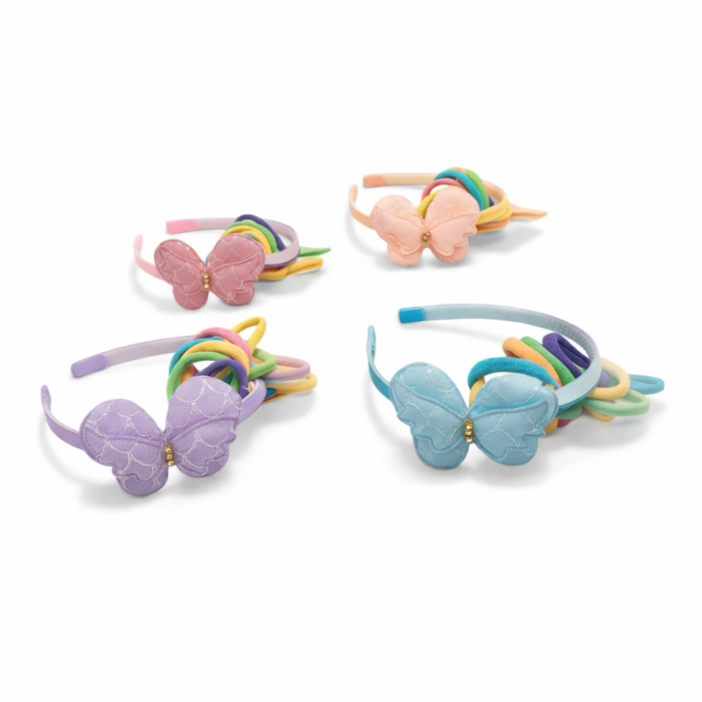 Στέκα Μαλλιών Πεταλούδα με Λαστιχάκια – Σε 4 Χρώματα (1 Τεμάχιο)