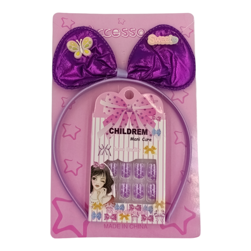 OEMΣετ Στέκα Φιόγκος- Παιδικά Νύχια 3 Χρώματαpapell.gr