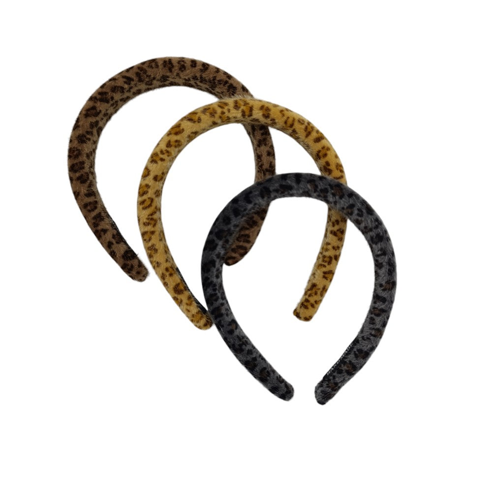 Στέκα Μαλλιών Fluffy Animal Print 3 Χρώματα - 1 τμχ