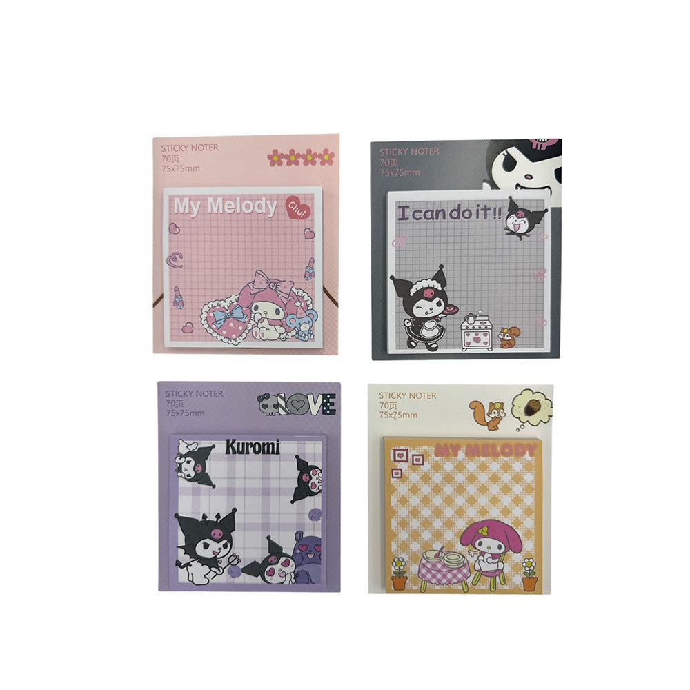 Sticky Notes Kuromi & My Melody 75x75mm - 70 Φύλλα - 1 Τμχ