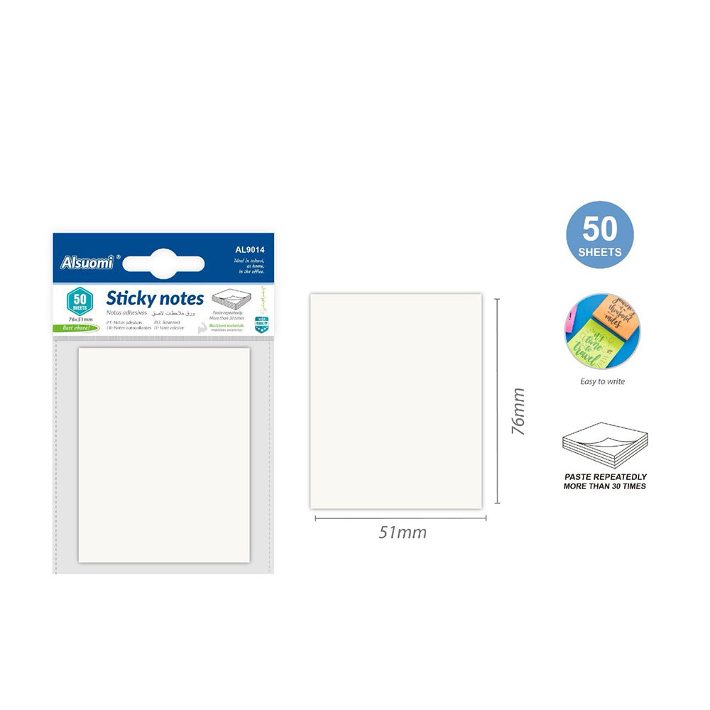 Sticky Notes Λευκά 76χ51 mm - 50 Τμχ