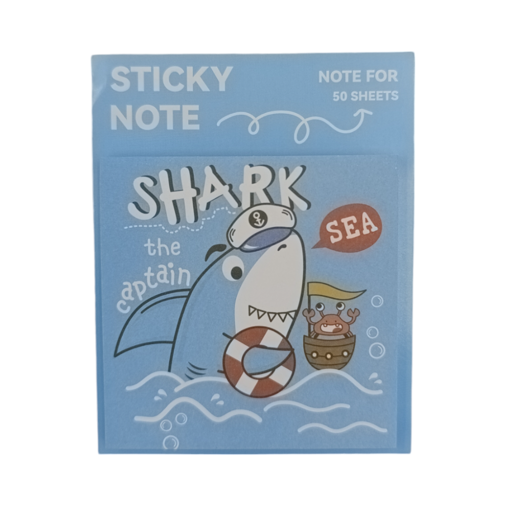 Αυτοκόλλητα Σημειώσεων Sticky Notes Shark 50 Sheets 8Χ8εκ 2 Σχέδια