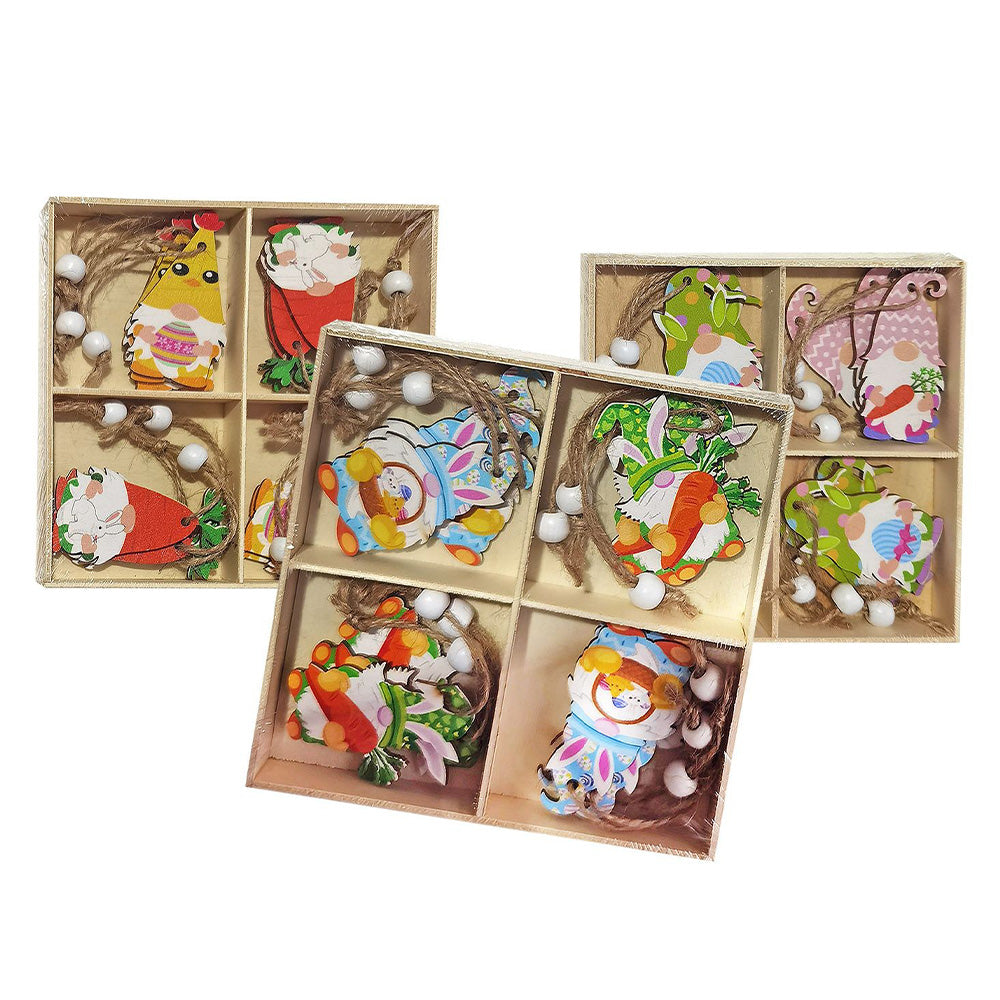 Ξύλινα Στολίδια Φιγούρες με Αυτάκια  6 εκ - Σετ 12 Τμχ