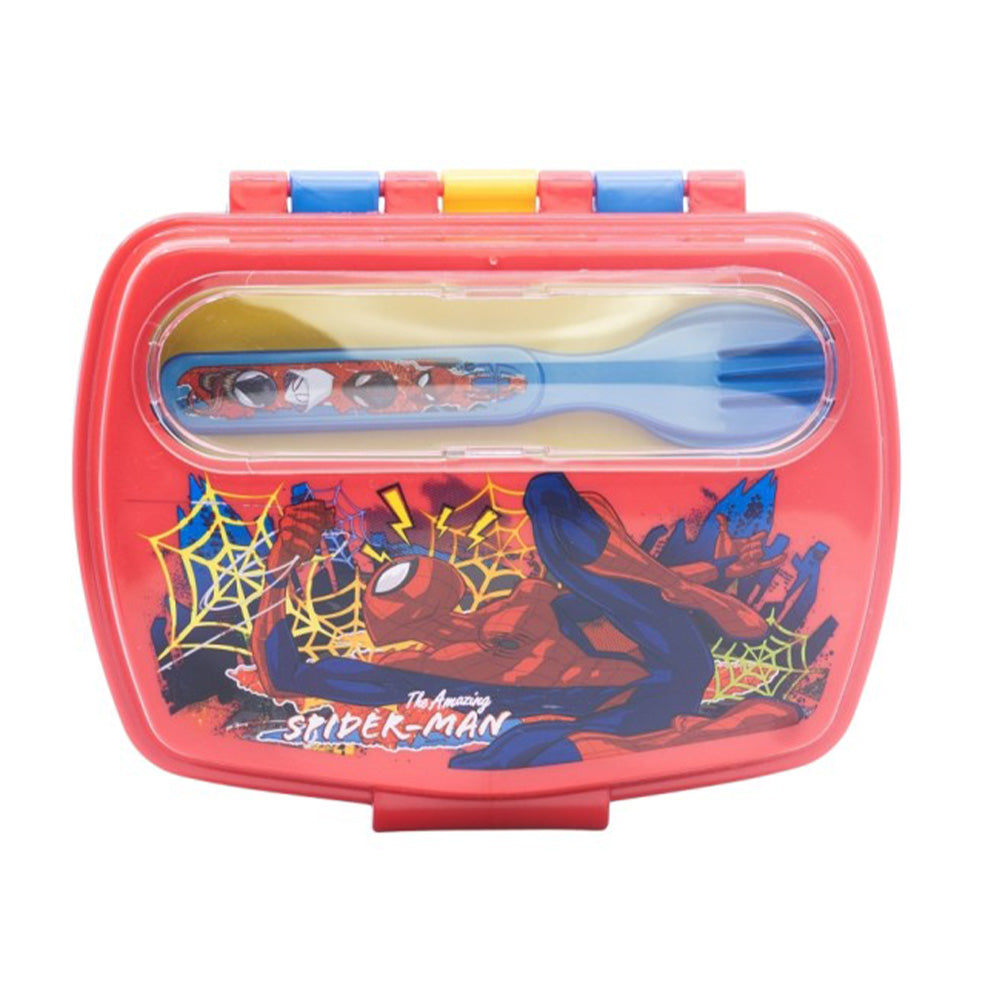 Stor Marvel Spiderman Funny Sandwich Box With Cutlery