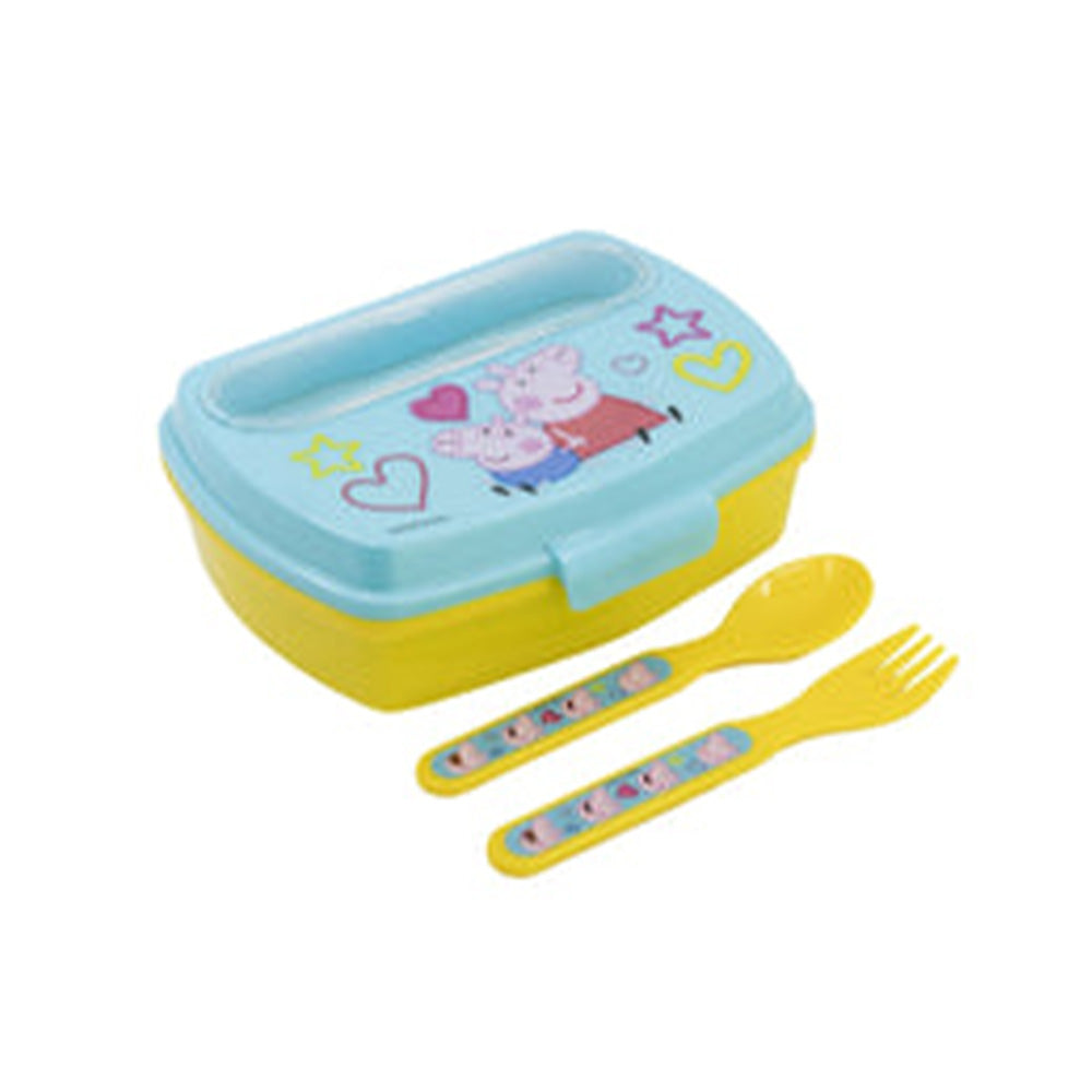 Stor Peppa Pig Funny Sandwich Box With Cutlery