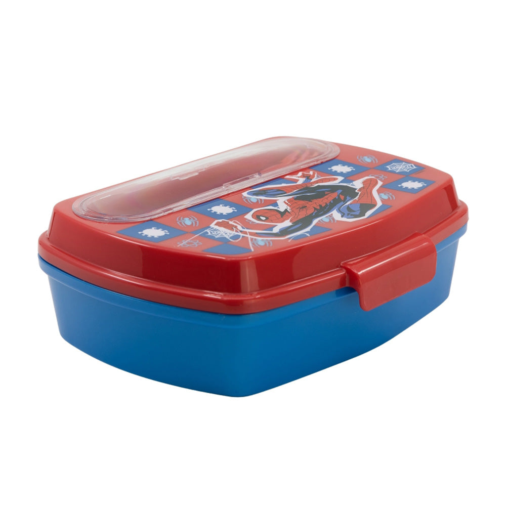 Stor Spiderman Funny Sandwich Box With Cutlery