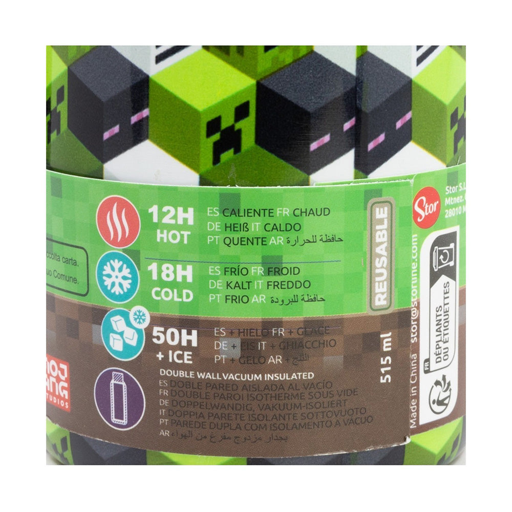 Stor Minecraft IconicMono Θερμομονωτικό Παγούρι Ανοξείδωτο 515 ml