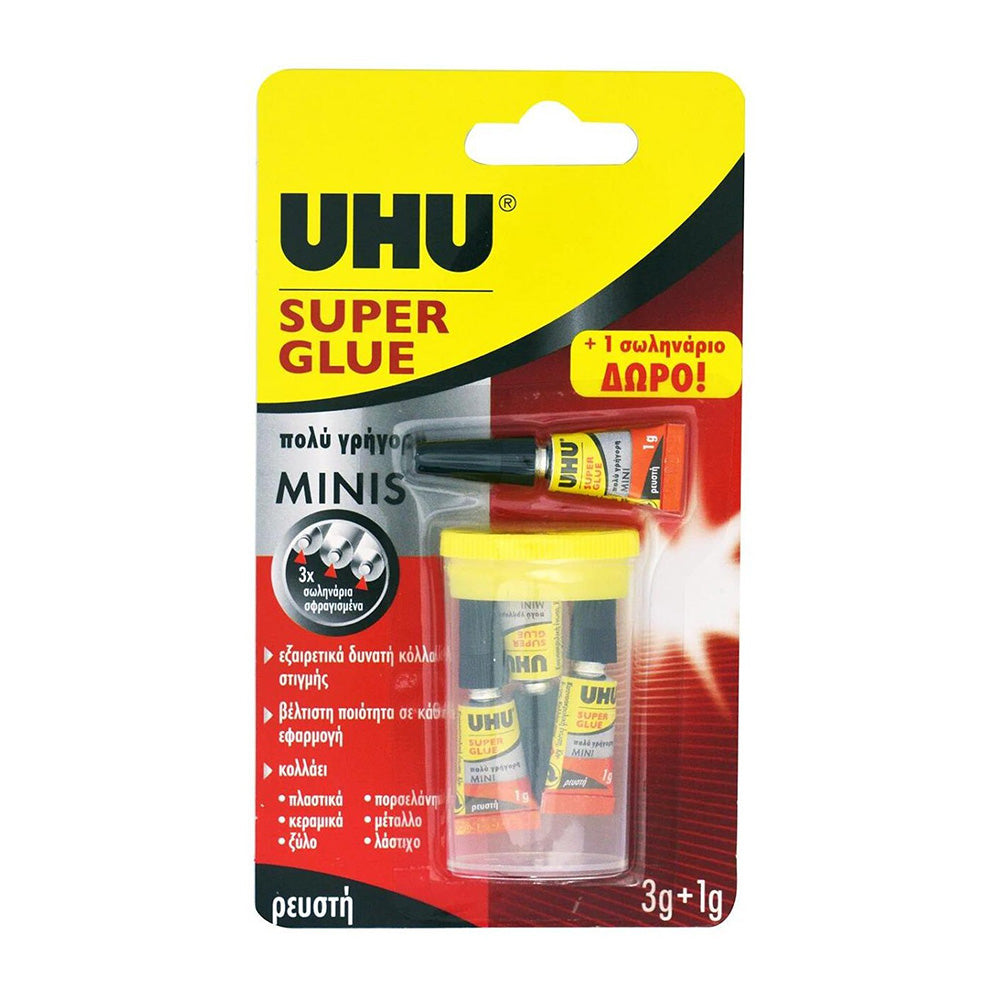 UhuUhu Super Glue Minis 3X1g + 1g Δώροpapell.gr