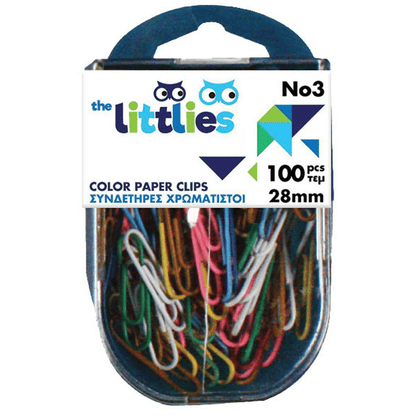 THE LITTLIESThe Littlies Συνδετήρες Χρωματιστοί 28mm 100 Τεμάχιαpapell.gr