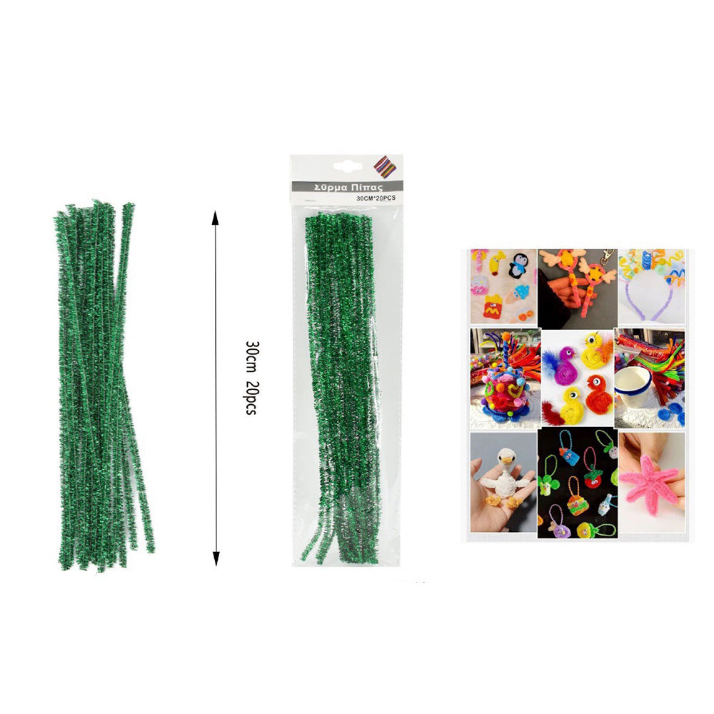 Σύρμα Πίπας Χειροτεχνίας Πράσινο 30 Εκ 20 Τμχ