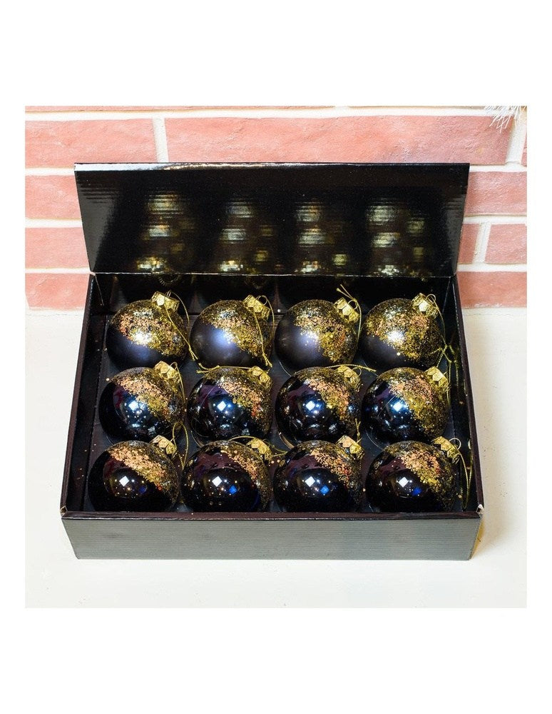 Χριστουγεννιατικη Μπαλα Glitter / Mat Μπλε 8 Εκ